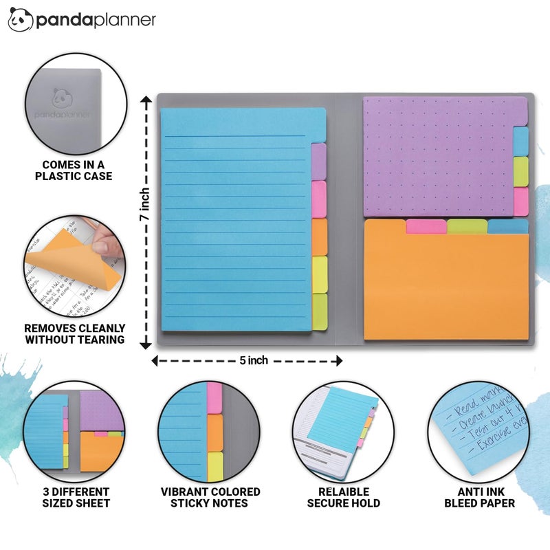 Panda Planner Sticky Notes Set â€“ 140 Assorted Spring Colors with Tabbed, Dotted, Lined & Blank Notes â€“ Colorful Adhesive Tabs for Home, Office & School Organization, Productivity & Planning - Image 4